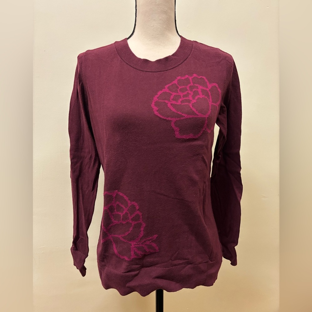 LOFT Outlet Floral Cotton Sweater